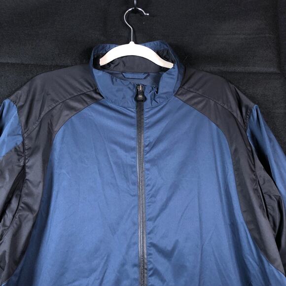 Greg Norman Mens Jacket Blue Black Full Zip Epic 1/2 Sleeve Golf Rain Large - Picture 2 of 12